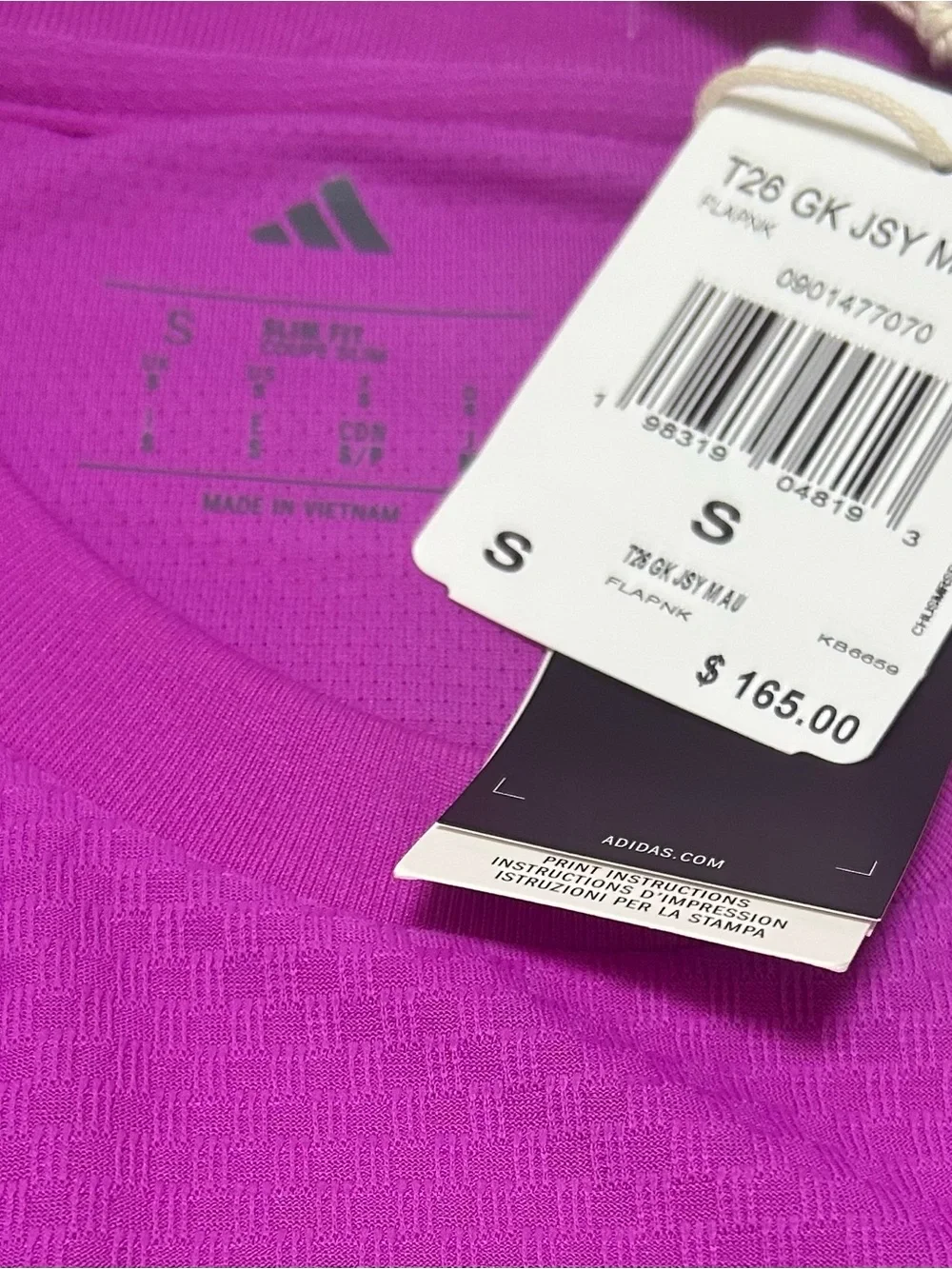 New Adidas Tiro26 Competition Short Sleeve Size S Men’s Goalkeeper Jersey KB6659